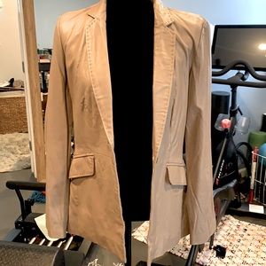 Neiman Marcus leather boyfriend blazer